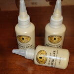 Bottles of tinted wood glue